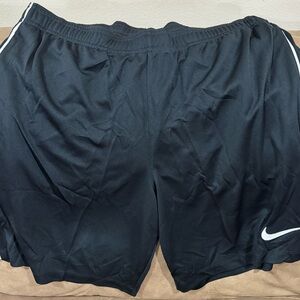 Nike Men's Black Dri-Fit Athletic Shorts with White Accents